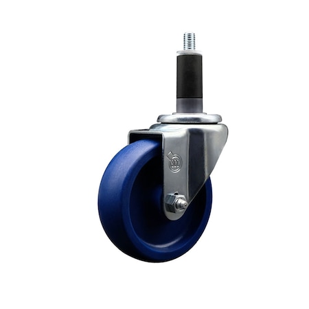 Service Caster 4'' Solid Poly Wheel Swivel 1-1/8'' Expanding Stem Caster SCC-EX20S414-SPUS-118